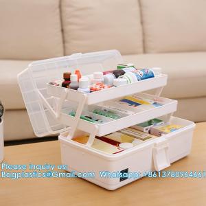 Craft Organizer Storage Box With 3 Layers, Multifunctional Plastic Tool Box With
