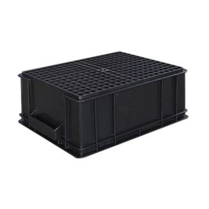 Electronic SMT Rack ESD Storage Box Black Conductive Plastic Circulation