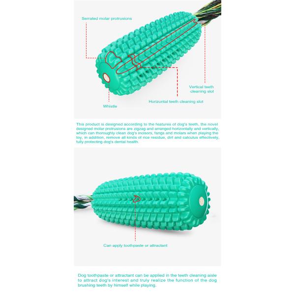 Pet Dog Toothbrush Chew Cute Pet Toys Puppy Chew Corn Toys With Sound