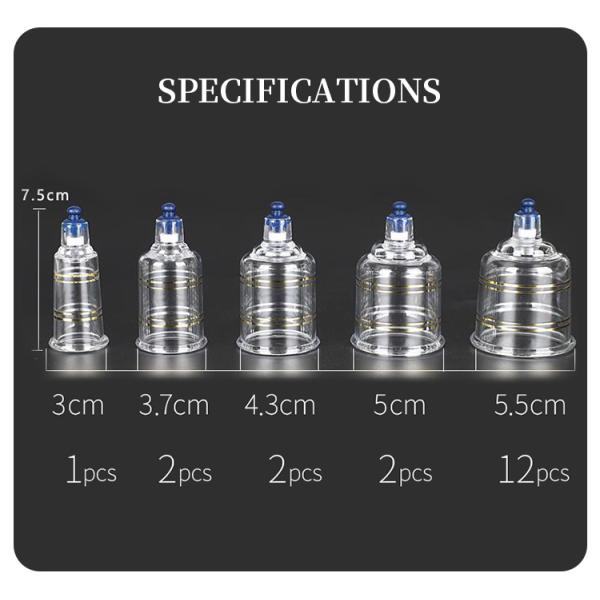 19 Cupping Set Plastic Suction Cups Chinese Traditional Kit Hijama Without Fire Massage Cupping