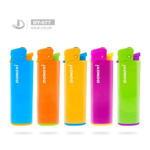 Solid Color Refillable Flint Gas Lighter with En13869 Certification 8.07*2.26*1