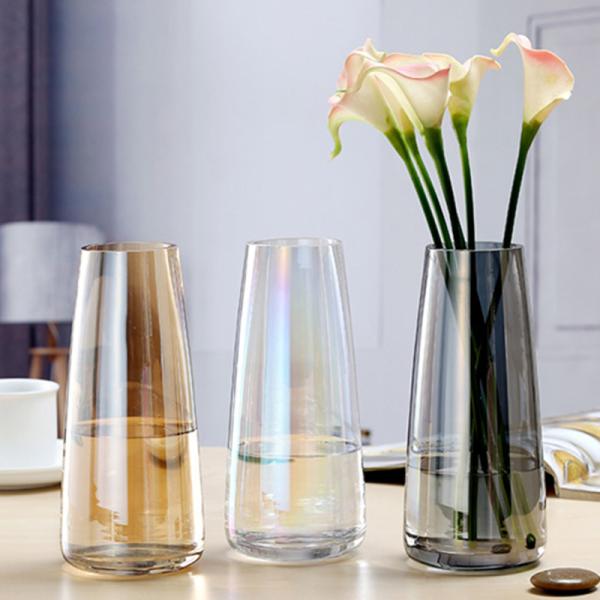 Custom Logo Flowers 10cm Decorative Clear Glass Vases