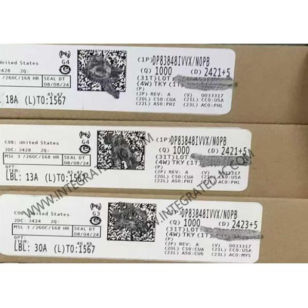 DP83848IVVX/NOPB Ethernet IC Single Port Ethernet Physical Layer Transceiver