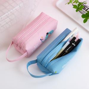 Canvas Geometric Pencil Bag Case for School Supplies Custom Print Cute Pencil