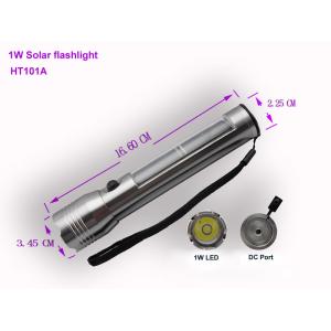 1W high power solar powered led flashlight, with USB input charging port