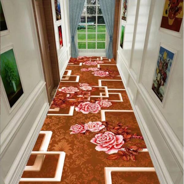 Tulip And Peony Flower Entrance Large Commercial Floor Mat Hotel Corridor Corridor Stairway