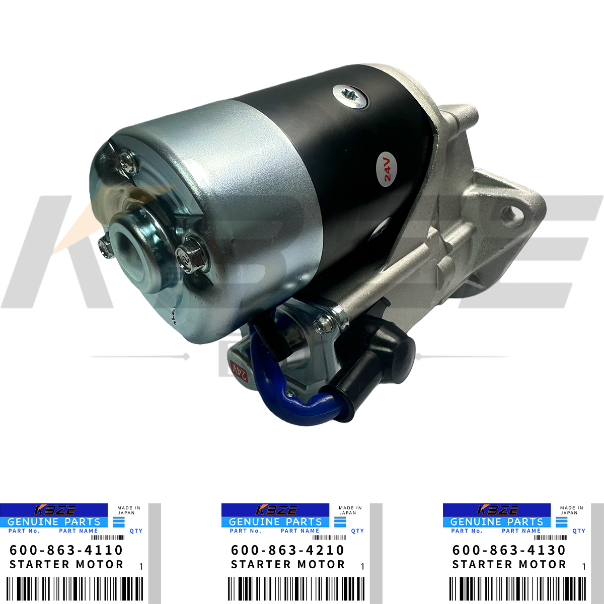 KBZE 600-863-4110 KOMATSU SAA6D102E ENGINE 600-863-4210 STARTER MOTOR ASSY 24V