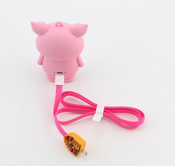 Laptop 5200mah Lipstick Power Bank , PVC Cartoon Cattle External Battery Pack