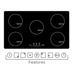 Slide Touch control 8600W 220v Five Ring Electric Induction Hobs