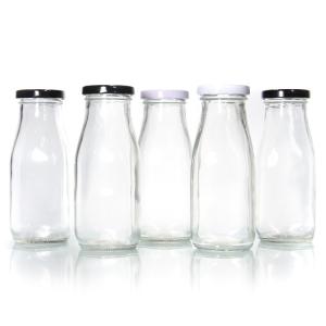 OEM Kombucha Glass Milk Bottles Glass Juice Containers With Lids