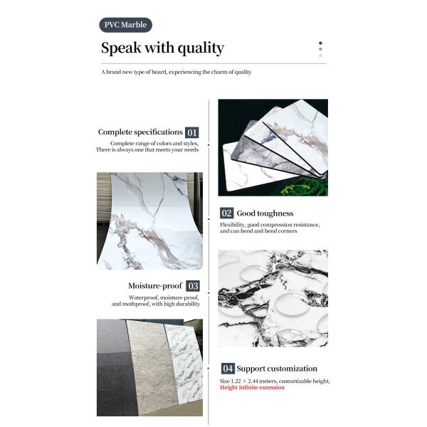 1220*2440mm Marble Wall Paneling Waterproof Marble Bamboo Charcoal Wood Veneer