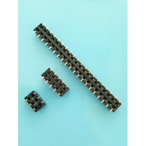 Brass 2.54mm Pitch SMT Female Header Connector With Cap Dual Row Reeled