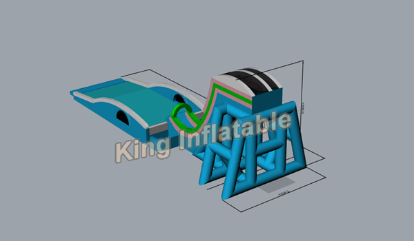 38m Long Green PVC Customized Sky Flying Giant Inflatable Water Slides For Event