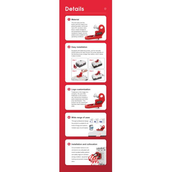 BOSHI Industrial Safety Polypropylene Metal Circuit Breaker Lockout Device