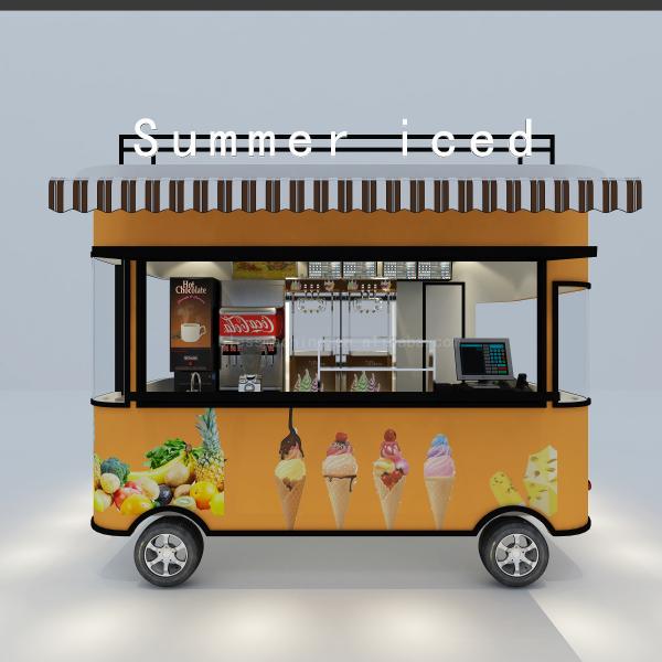 Multipurpose Mobile Fast Food Snack Alcohol Beverage Ice Cream Trailer Cart for Bakery
