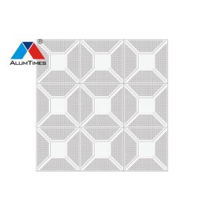 Leaf Shaped Aluminium Perforated Ceiling , Wooden Color Acoustic False Ceiling