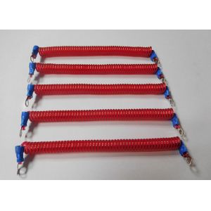 120MM Clear Spiral Coiled Urethane Tether w/Screw Terminal Connectors