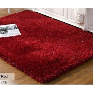 Very Soft Polyester microfiber mixed with Polyester Silk Plain Shaggy Rug