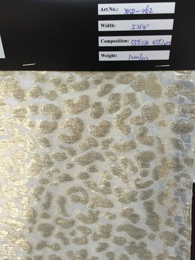 Quality silk/metallic clipped jacquard wholesale