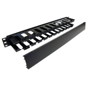 19" Metal Cable Management Rail 12 Slot,Single-Sided,1U&2U with cover