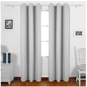 Cheap Plain Grey Custom Window Curtains OEM Acceptable 100% Polyester Material for sale