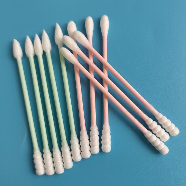 Quality 3" Eco-Friendly Green Paper Stick Makeup Removing Cotton Bud Swab For Daily Use wholesale