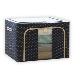100L Dustproof Fabric Storage Box With Lid , Stackable Storage Containers For