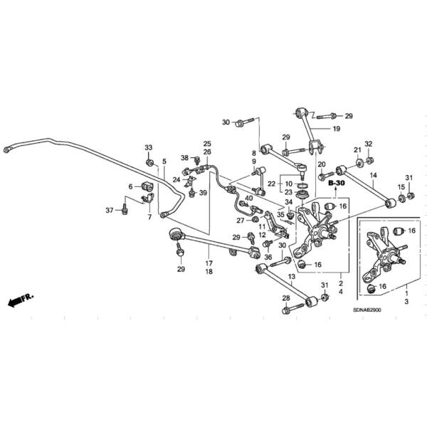 Standard Rear Upper Suspension Control Arm 52390-SDA-A01 For Honda Accord 03-07