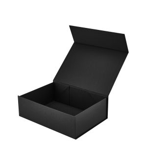 OEM ODM Folding Cardboard Boxes Luxury Magnetic Boxes Black Textured Paper