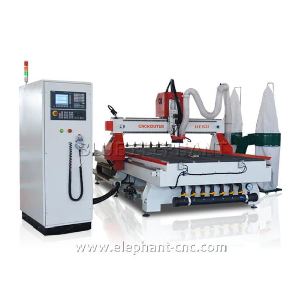 Quality Italy 9kw air cooling spindle , Japan YASKAWA servo 1533 dust collector cnc router wood machine with vacuum system wholesale