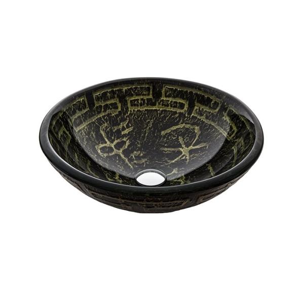 Quality Olive Ancient Bathroom Vessel Sinks , Bathroom Trough Sink With Pop - Up Drain wholesale