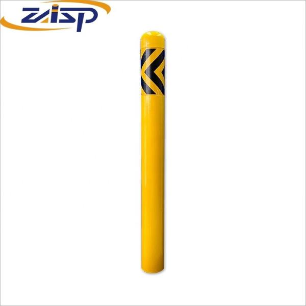 Roadway Safety Remote Control Parking Bollards Yellow Powder Pipe Cast 1000mm