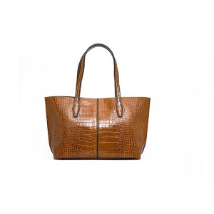 China Crocodile Split Genuine Leather Tote Handbags on sale