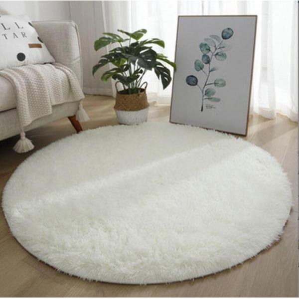 Circle Silk Woollen Mixed Knitting Carpet Bedroom, Living Room Carpets