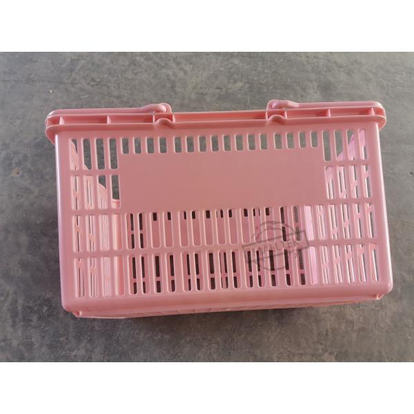 Quality Pink Lightweight HDPP Double Handle Retail Shopping Baskets Easy To Carry wholesale