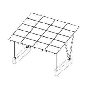 Sliver or Customization AL6005-T5 Solar Carport with Panels Parking Racking