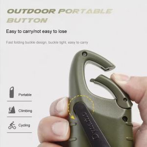 Hand Cranked Solar LED Flashlight Rechargeable Emergency Mountaineering Buckle