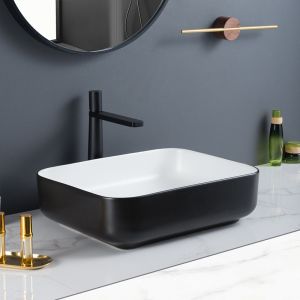 Delicate Solid Counter Top Bathroom Sink Impact-Resistance Rectangular Hand