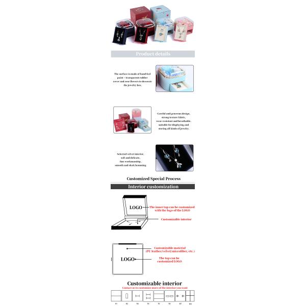 Customized Size Flower Drawer Jewelry Box Rose Design For Valentine'S Day Gift