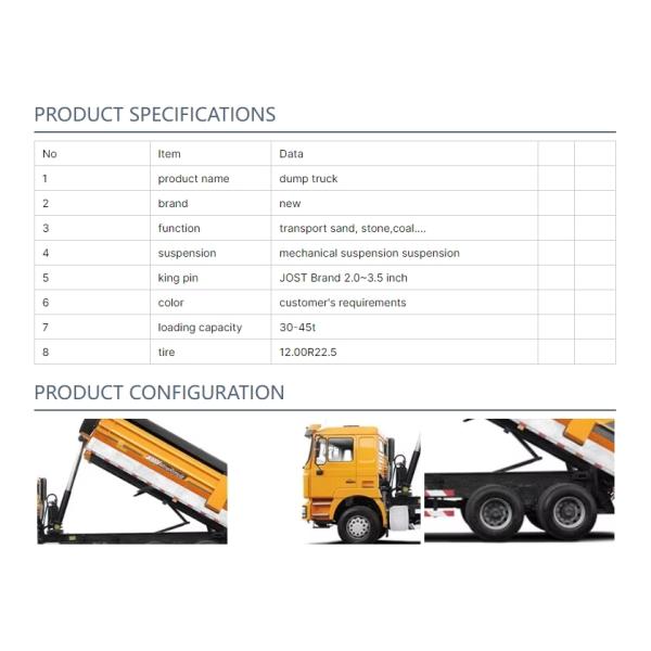 USED SHACMAN 6*4/8*4 Dump Truck Semi Trailer Engineered For Efficient Transport Of Bulk Materials And Waste In Africa