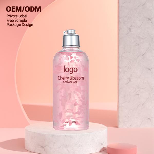 300ml OEM Skin Care Products Petal Perfume Cleansing Moisturizing Shower Gel