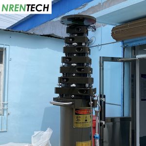 15m Mobile Crank Up Telescoping Mast 10kg payloads Manual Crank Up Lifting