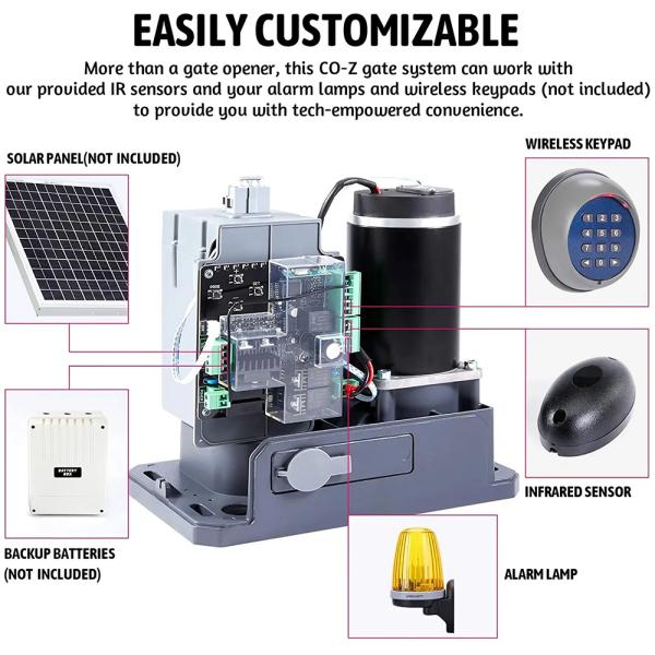 S2 15min Work Duty 800Kg DC Motor Sliding Gate Operator for Automatic Villa Door Opening