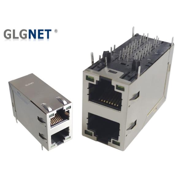 Quality 2X1 Stacked Rj45 Multi Port Jack 10G ICM Non POE 6u" Plating On Contact Area wholesale