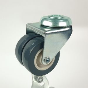 360 Degree Rotating Hole Head 3 Inch Double Locking Casters For Freezer PVC