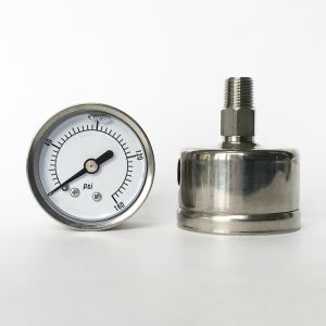 1.5 Inches 160 Psi Liquid Filled Pressure Gauge 1/8 NPT Center Back Mount