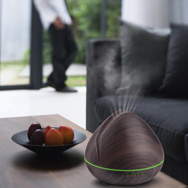 400ml Wood Grain Ultrasonic Aromatherapy Diffuser with Multi Mist Outputs, Shark