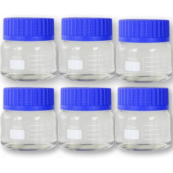 Wide Mouth Graduated Round Reagent Media/Storage Lab Glass Bottle Set With GL80