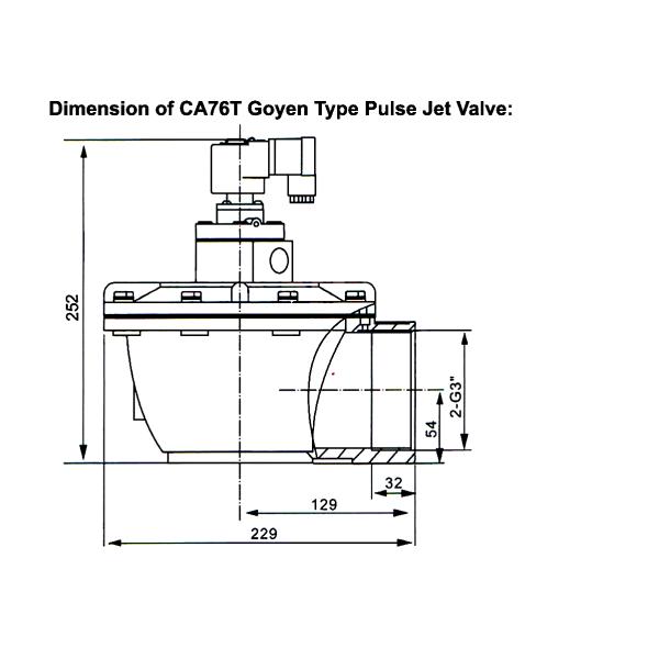 GOYEN 3-inch Right Angle Electromagnetic Pulse Valve CA76T010-300 CA76T010-305 Right Angle pulse Valve