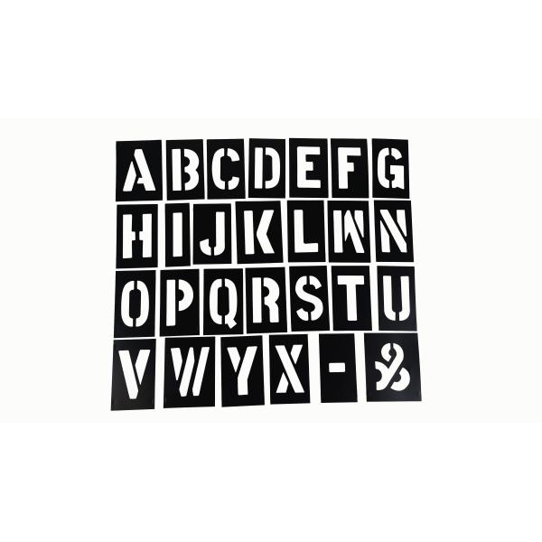 Quality Custom Printing PVC Rectangle Black Number And Letter Stencil For Public wholesale